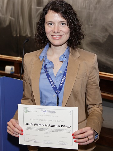 María Florencia Pascual Winter, en la ceremonia realizada el 18 de febrero de 2014. (Crédito ICTP)